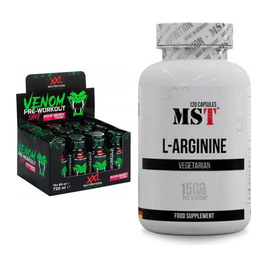 Trainings-Set: XXL Nutrition Venom Shot + MST L-Arginine 120 Kaps. – alle enthaltenen Artikel