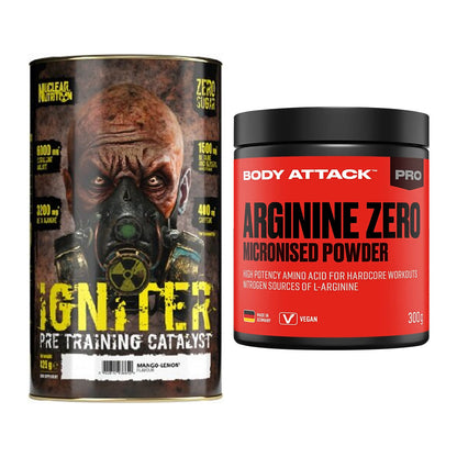 Trainings-Set: Nuclear Nutrition IGNITER + Body Attack 100 % Arginine – alle enthaltenen Artikel