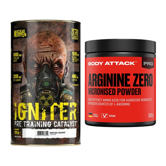 Trainings-Set: Nuclear Nutrition IGNITER + Body Attack 100 % Arginine – alle enthaltenen Artikel