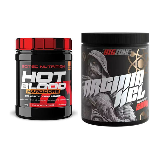Trainings-Set: Scitec Hot Blood Hardcore + Big Zone Arginine HCl – alle enthaltenen Artikel