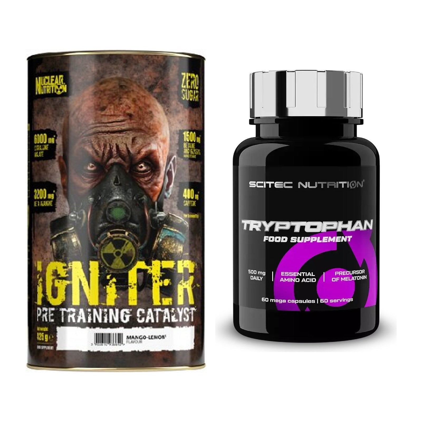 Trainings-Set: Nuclear Nutrition IGNITER Booster + Scitec Tryptophan – alle enthaltenen Artikel