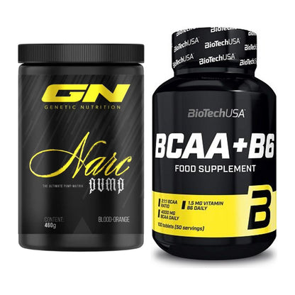 Trainings-Set: GN Narc Pump + BioTech BCAA+B6 100 Tabl – alle enthaltenen Artikel