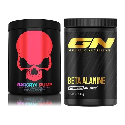 Trainings-Set: Genius Nutrition Warcry PUMP + GN Nano Beta Alanine – alle enthaltenen Artikel