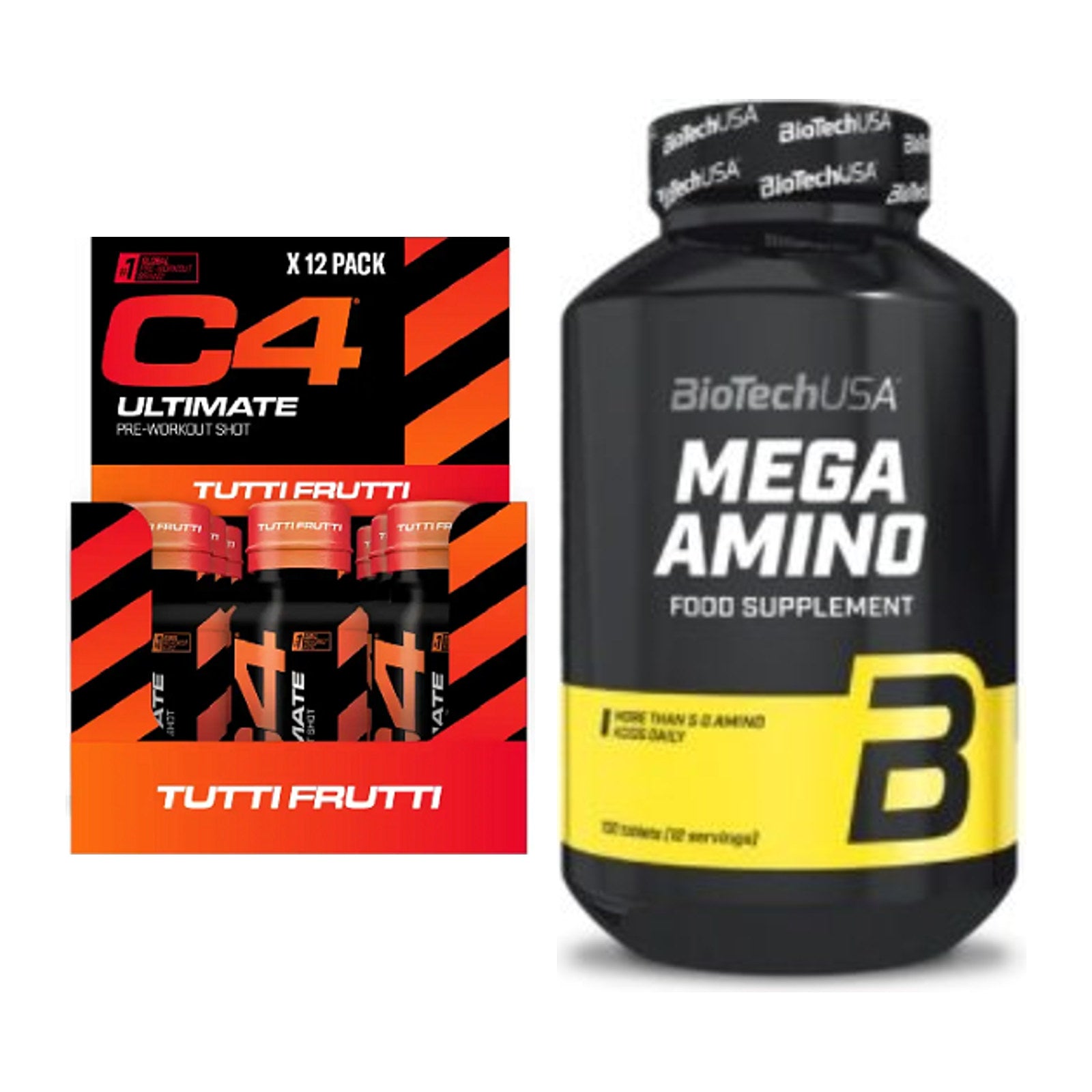 Trainings-Set: Cellucor C4 Ultimate Pre-Workout + BioTech Mega Amino – alle enthaltenen Artikel