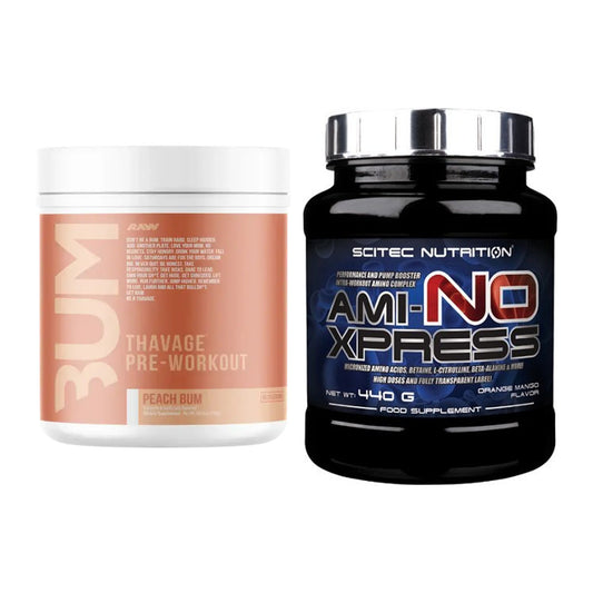 Trainings-Set: RAW Nutrition CBUM Thavage + Scitec Ami-NO Xpress – alle enthaltenen Artikel