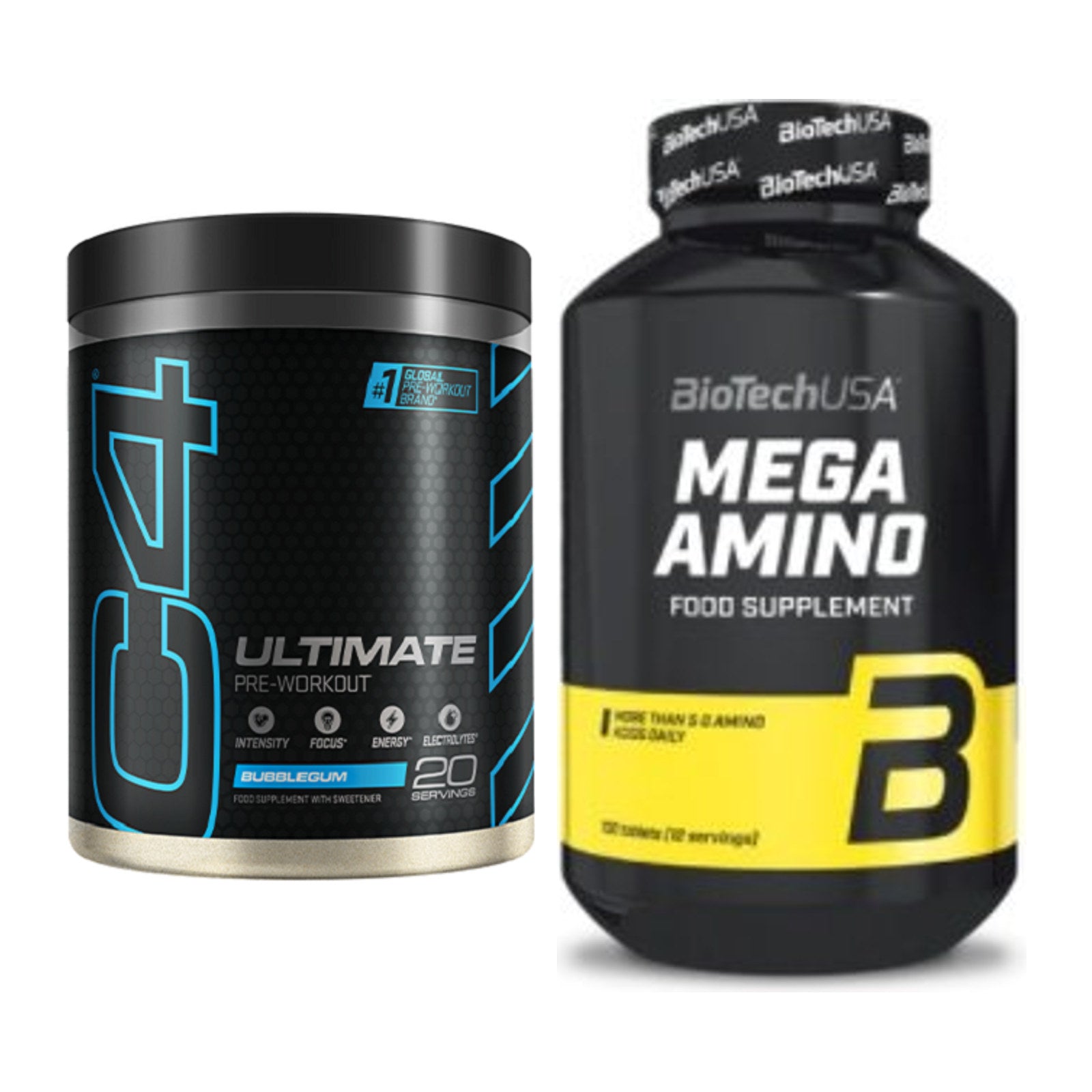 Trainings-Set: Cellucor C4 ULTIMATE 20 Serv. + BioTech Mega Amino – alle enthaltenen Artikel