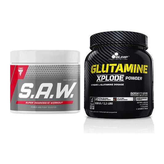 Trainings-Set: Trec Nutrition SAW Booster + Olimp L-Glutamine Xplode – alle enthaltenen Artikel