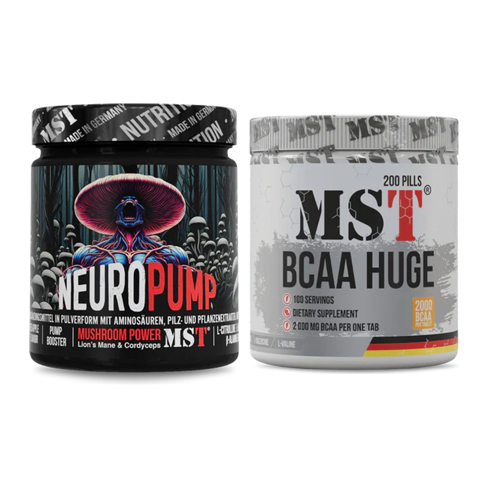 Trainings-Set: MST NeuroPump + MST BCAA Huge 200 Tabl./ 2gr pro – alle enthaltenen Artikel