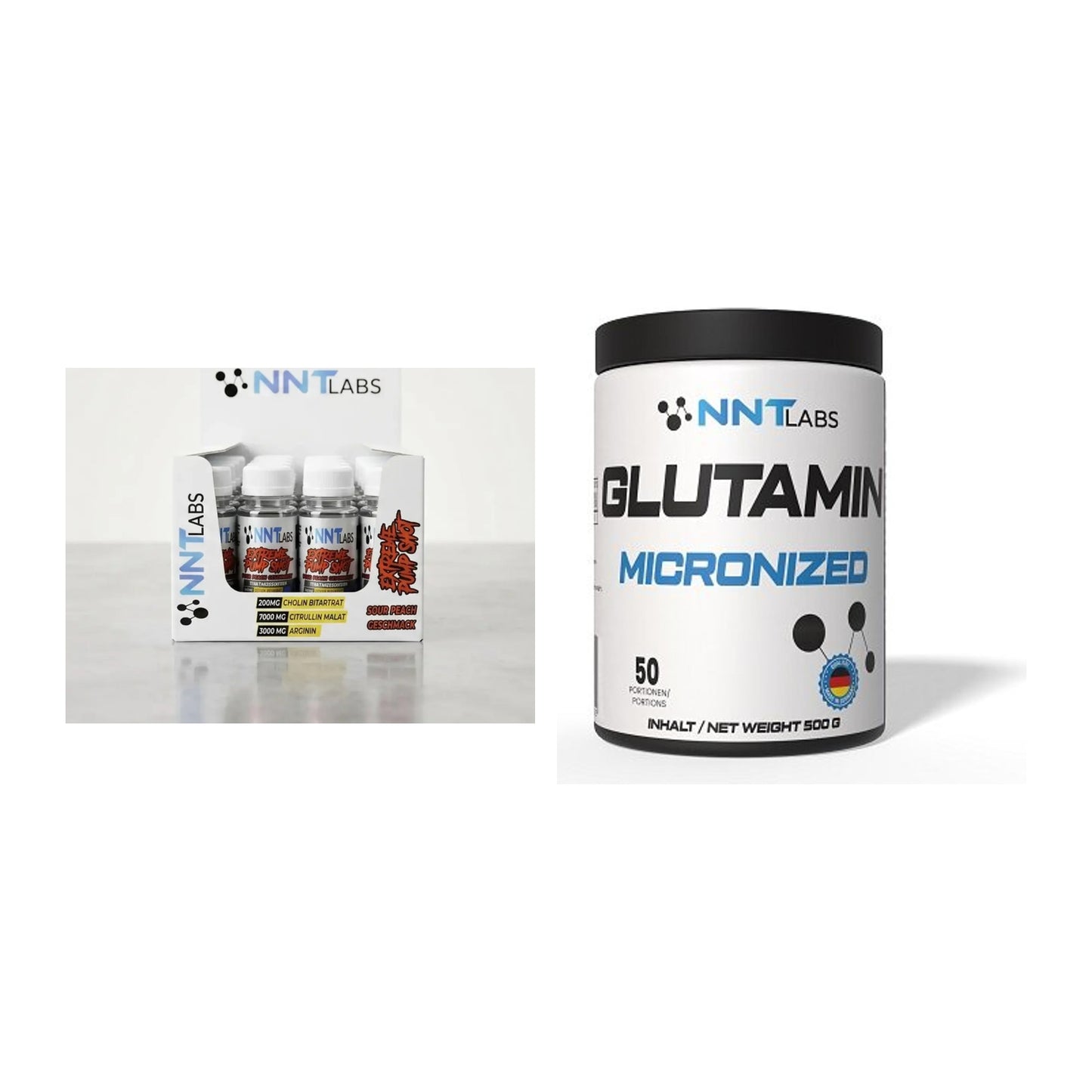 Trainings-Set: NNT Extreme Pump Shot + NNT Glutamin – alle enthaltenen Artikel