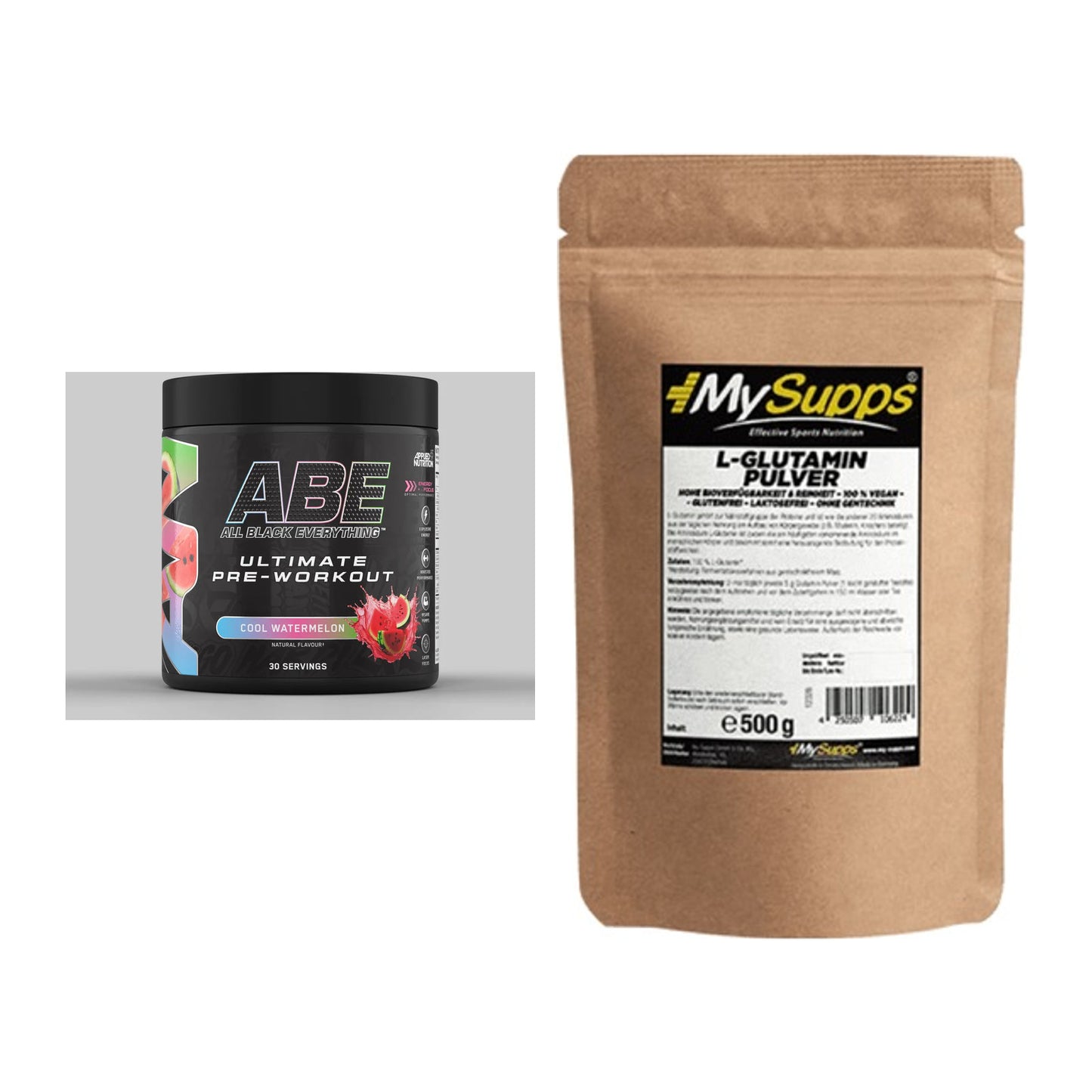 Trainings-Set: Applied Nutrition A.B.E Ultimate + MySupps Glutamine – alle enthaltenen Artikel