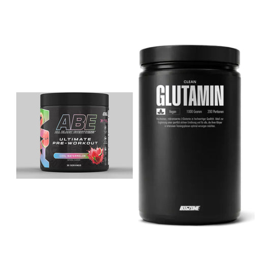 Trainings-Set: Applied Nutrition A.B.E Ultimate + Big Zone Glutamin – alle enthaltenen Artikel