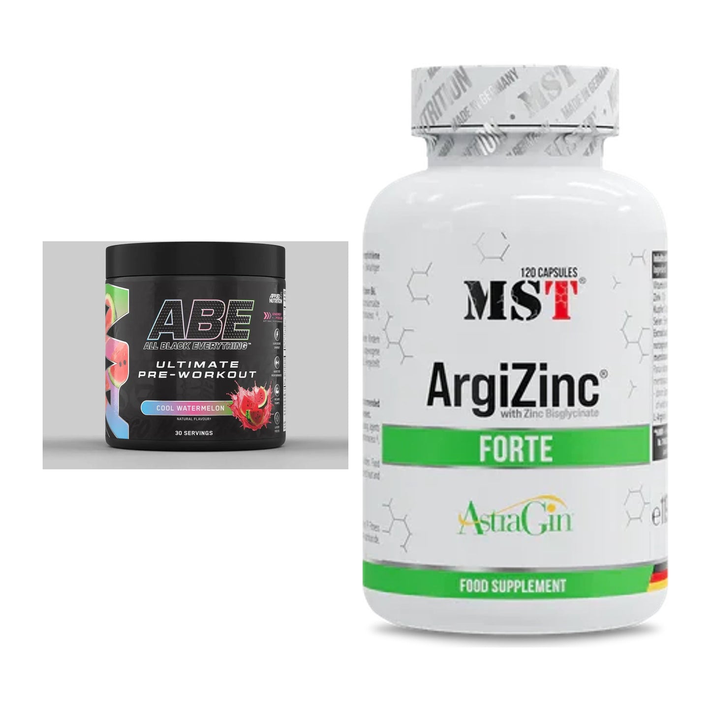 Trainings-Set: Applied Nutrition A.B.E Ultimate + MST ArgiZinc Forte – alle enthaltenen Artikel