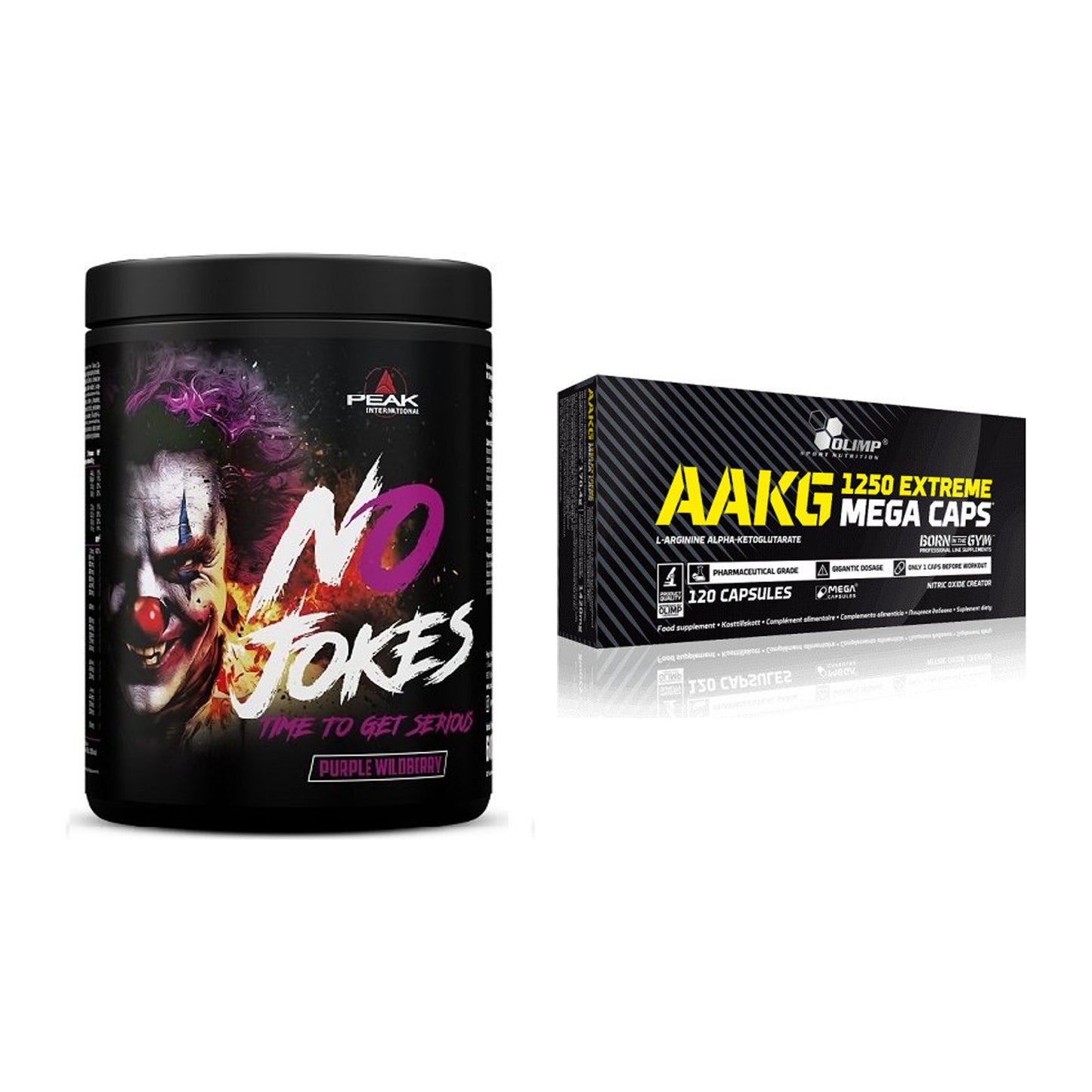 Trainings-Set: Peak No Jokes + Olimp AAKG Extreme Mega Caps – alle enthaltenen Artikel