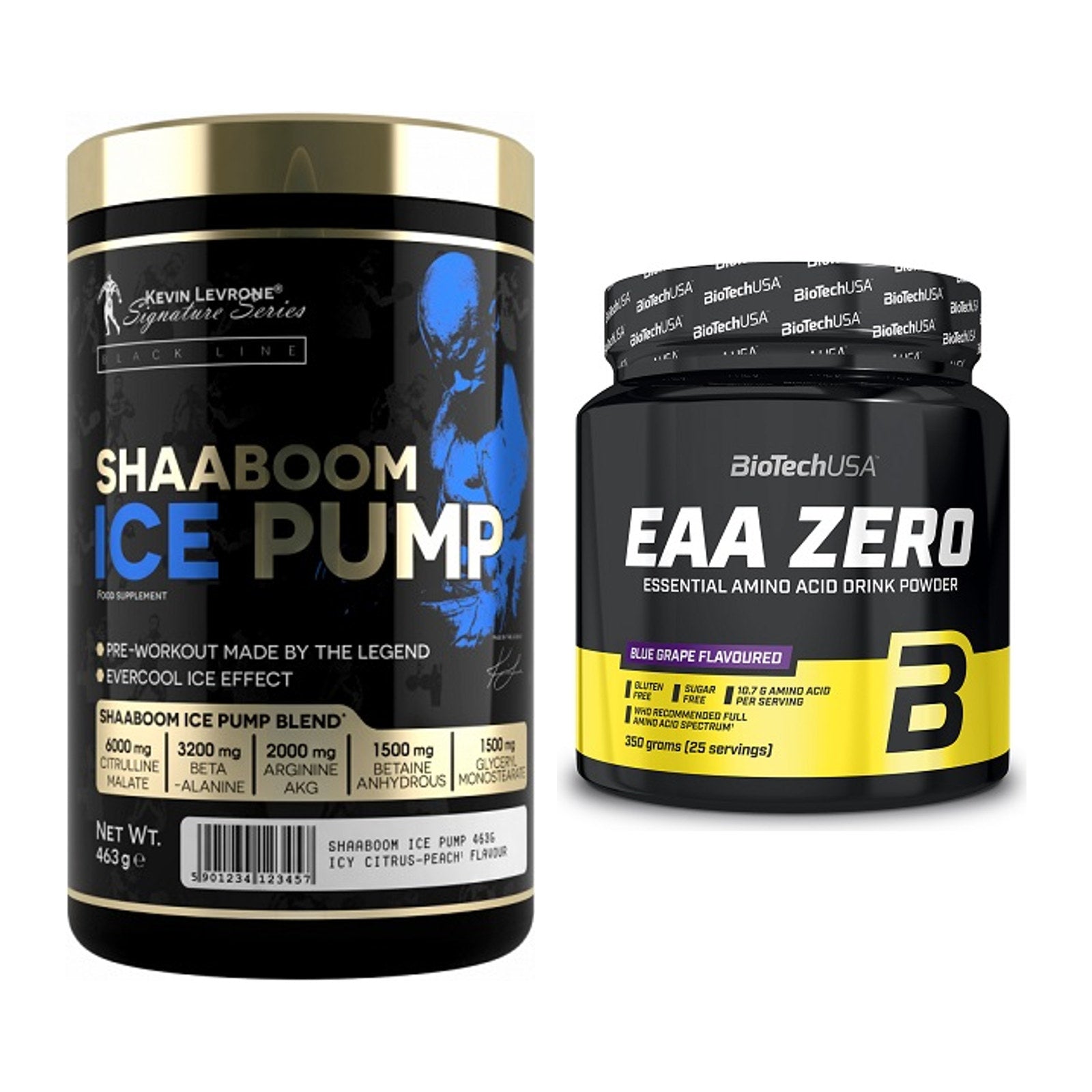Trainings-Set: Kevin Levrone Shaaboom Ice Pump + BioTech EAA Zero – alle enthaltenen Artikel