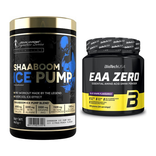 Trainings-Set: Kevin Levrone Shaaboom Ice Pump + BioTech EAA Zero – alle enthaltenen Artikel