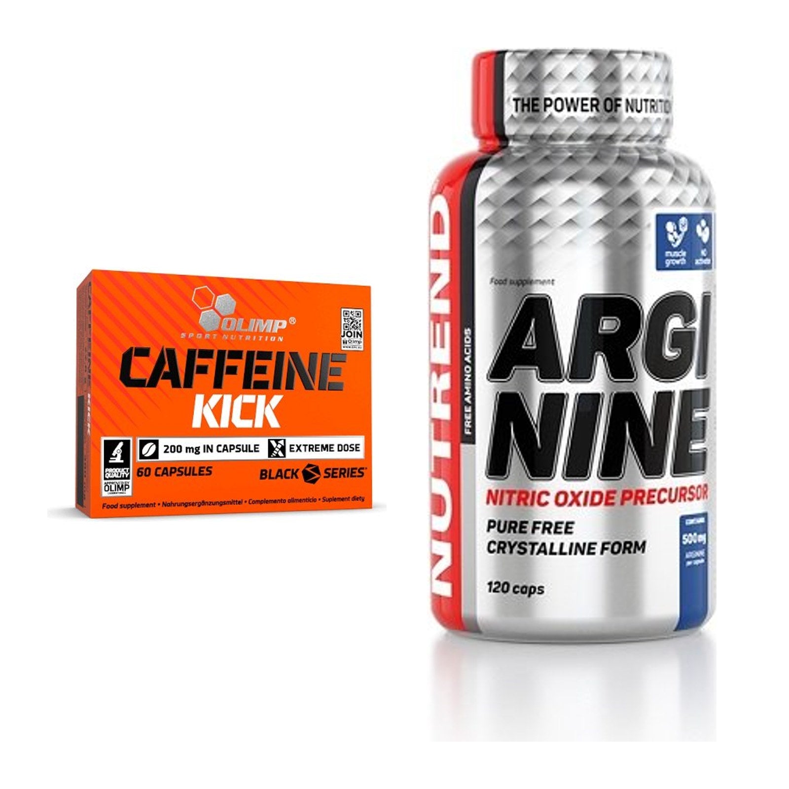 Trainings-Set: Olimp Caffeine Kick + Nutrend Arginine – alle enthaltenen Artikel