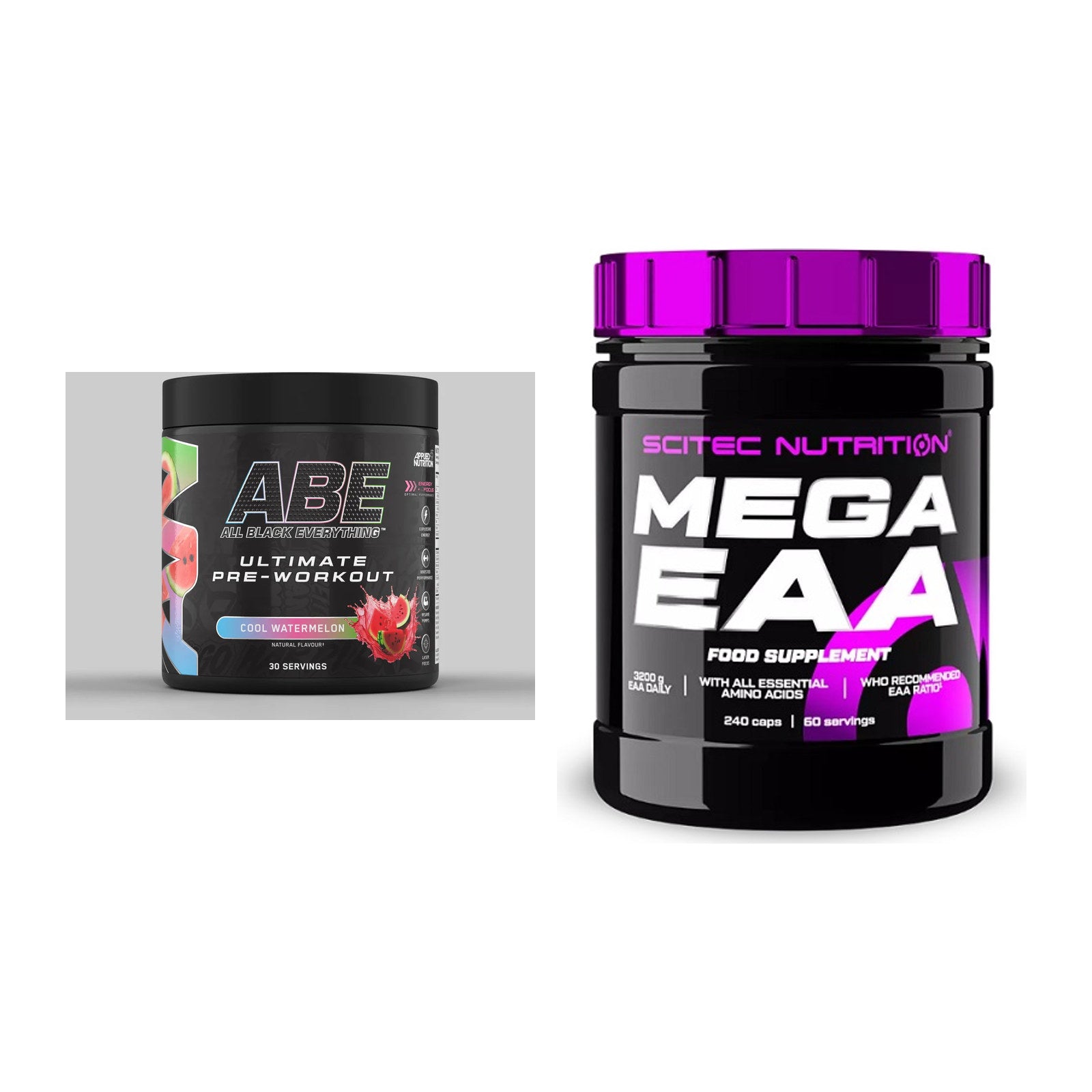 Trainings-Set: Applied Nutrition A.B.E Ultimate + Scitec Mega EAA – alle enthaltenen Artikel