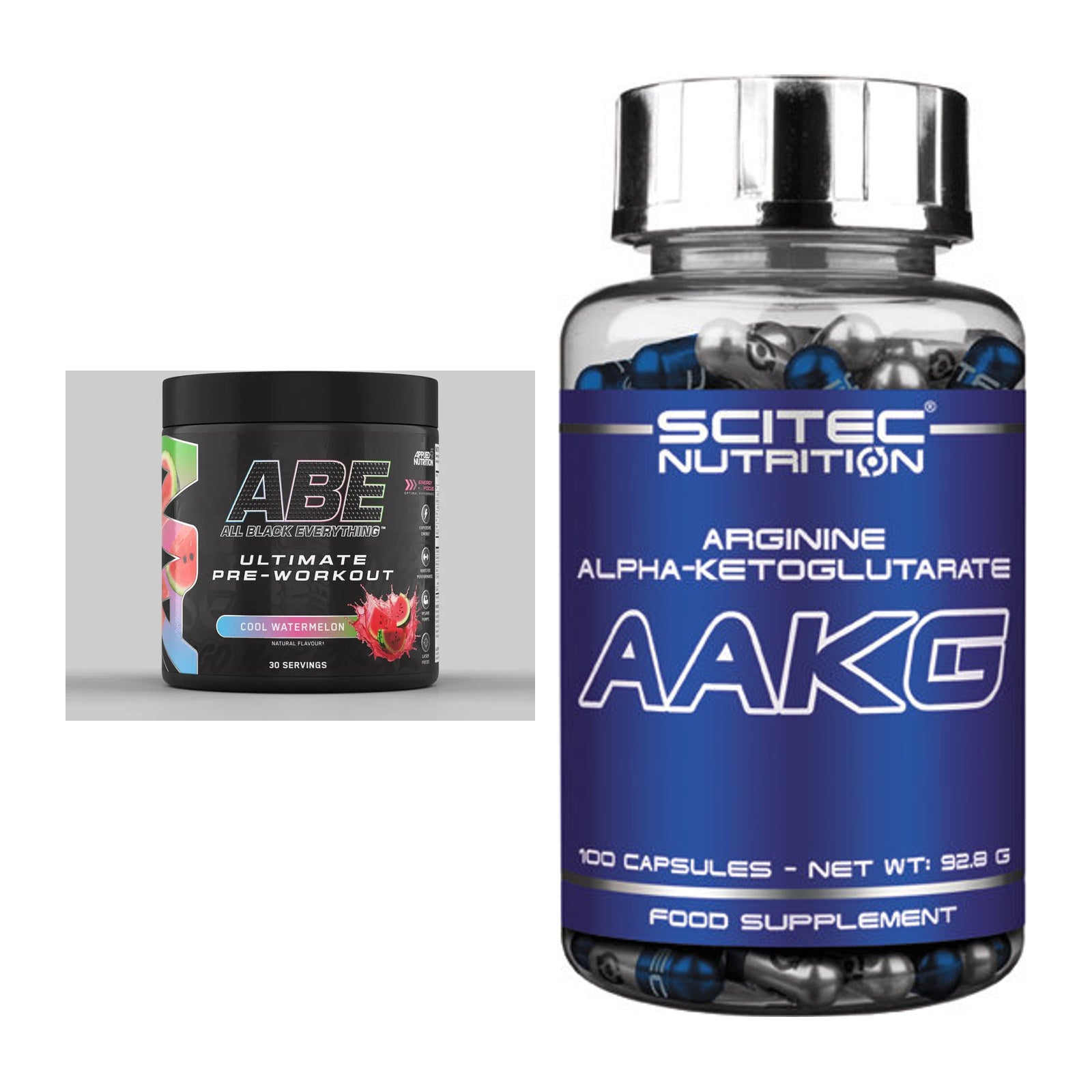 Trainings-Set: Applied Nutrition A.B.E Ultimate + Scitec AAKG – alle enthaltenen Artikel
