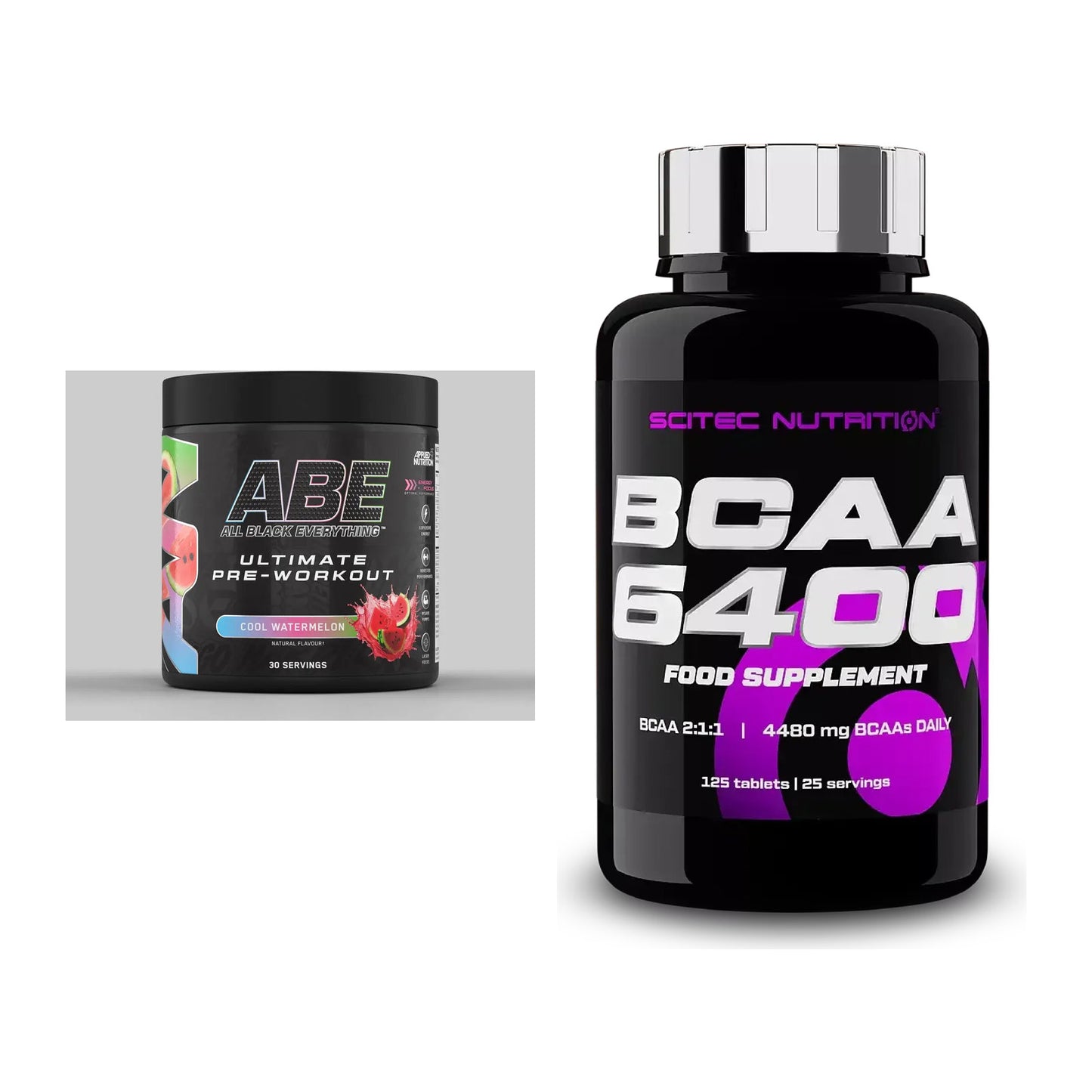 Trainings-Set: Applied Nutrition A.B.E Ultimate + Scitec BCAA 6400 – alle enthaltenen Artikel