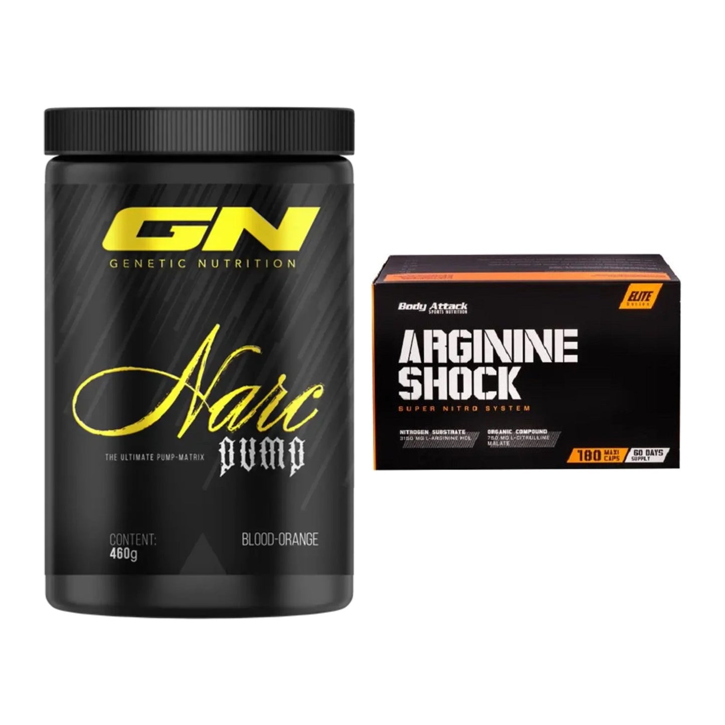 Trainings-Set: GN Narc Pump + Body Attack Arginine Shock – alle enthaltenen Artikel