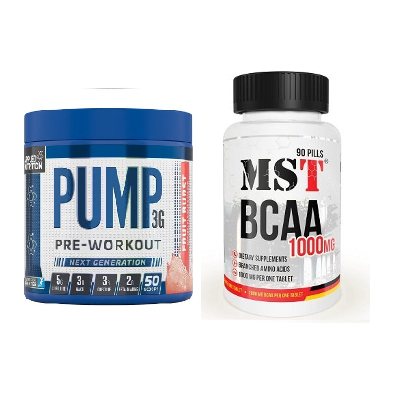 Trainings-Set: Applied Nutrition Pump + MST BCAA 1000 (90 Tabl.) – alle enthaltenen Artikel