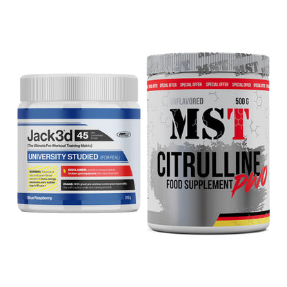 Trainings-Set: USP Labs Jack3d 45 Serv. + MST Citrulline Malat 500g – alle enthaltenen Artikel
