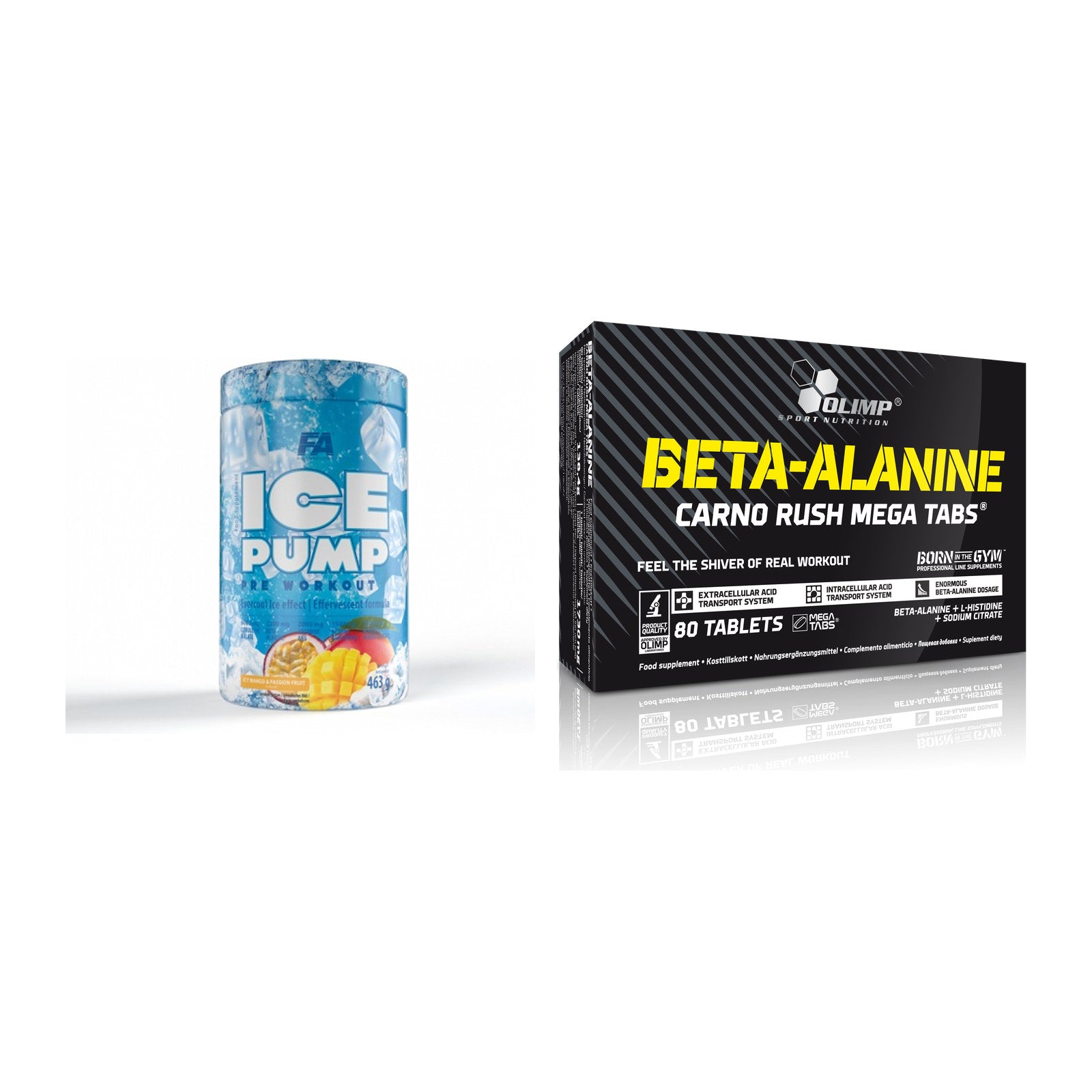 Trainings-Set: FA Nutrition ICE Pump + Olimp Beta-Alanin Carno – alle enthaltenen Artikel