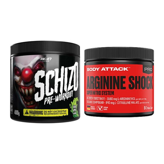Trainings-Set: AK47 Labs Schizo + Body Attack Arginine Shock – alle enthaltenen Artikel