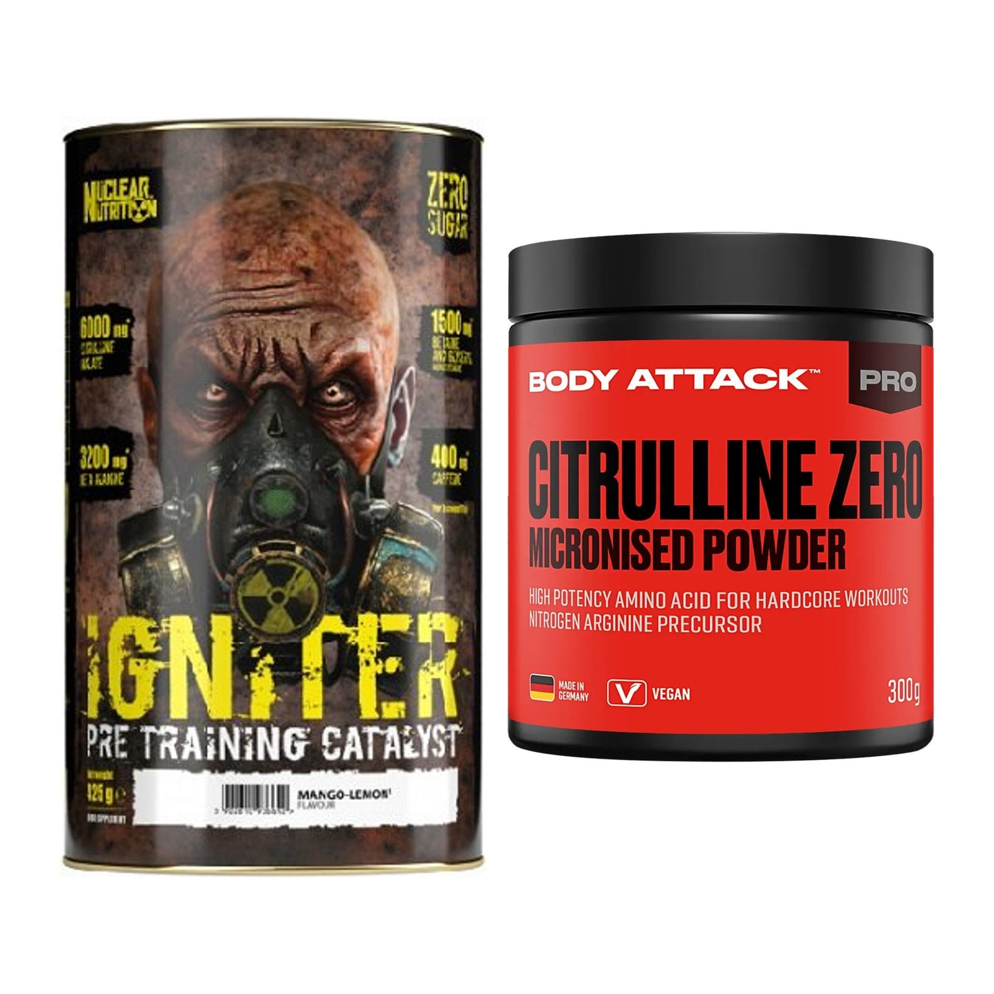 Trainings-Set: Nuclear Nutrition IGNITER + Body Attack 100 % – alle enthaltenen Artikel