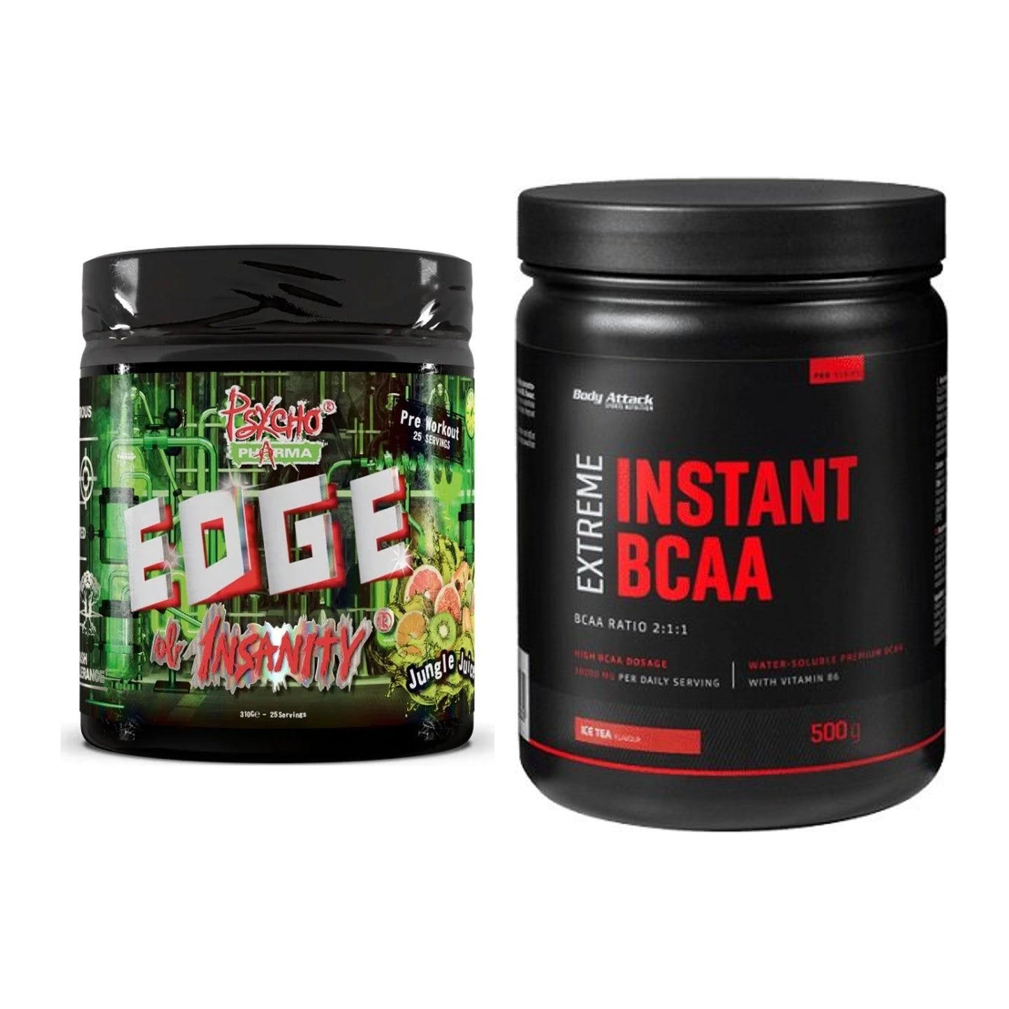 Trainings-Set: Psycho Pharma Edge + Body Attack Instant BCAA – alle enthaltenen Artikel
