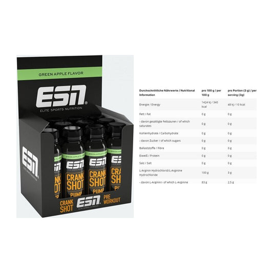 Trainings-Set: ESN Crank Pump Shot + INLEAD L-Arginin HCL – alle enthaltenen Artikel