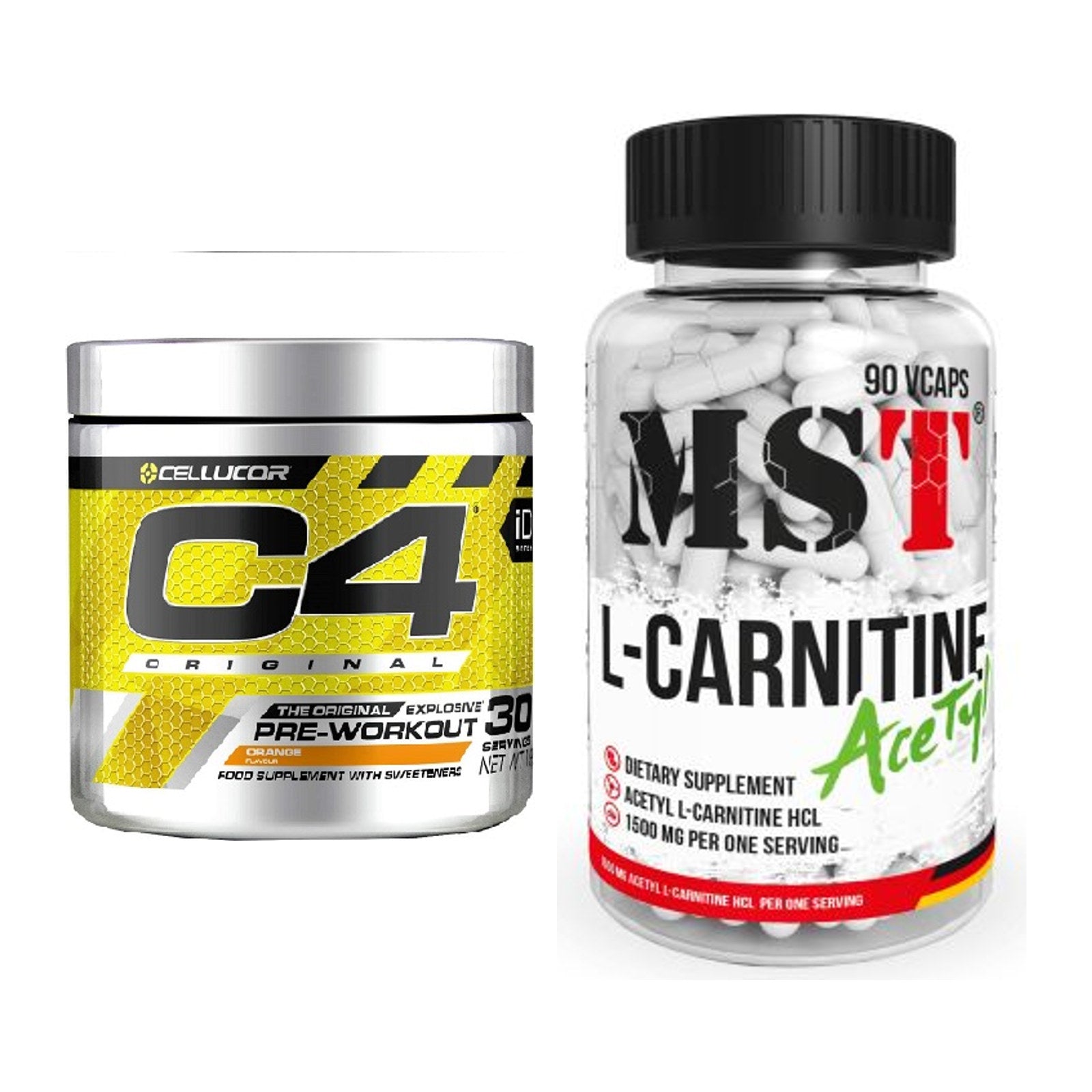 Trainings-Set: Cellucor C4 Original 30Serv. + MST L-Carnitine Acetyle – alle enthaltenen Artikel