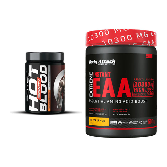 Trainings-Set: Scitec Hot Blood INFINITY + Body Attack Extreme – alle enthaltenen Artikel
