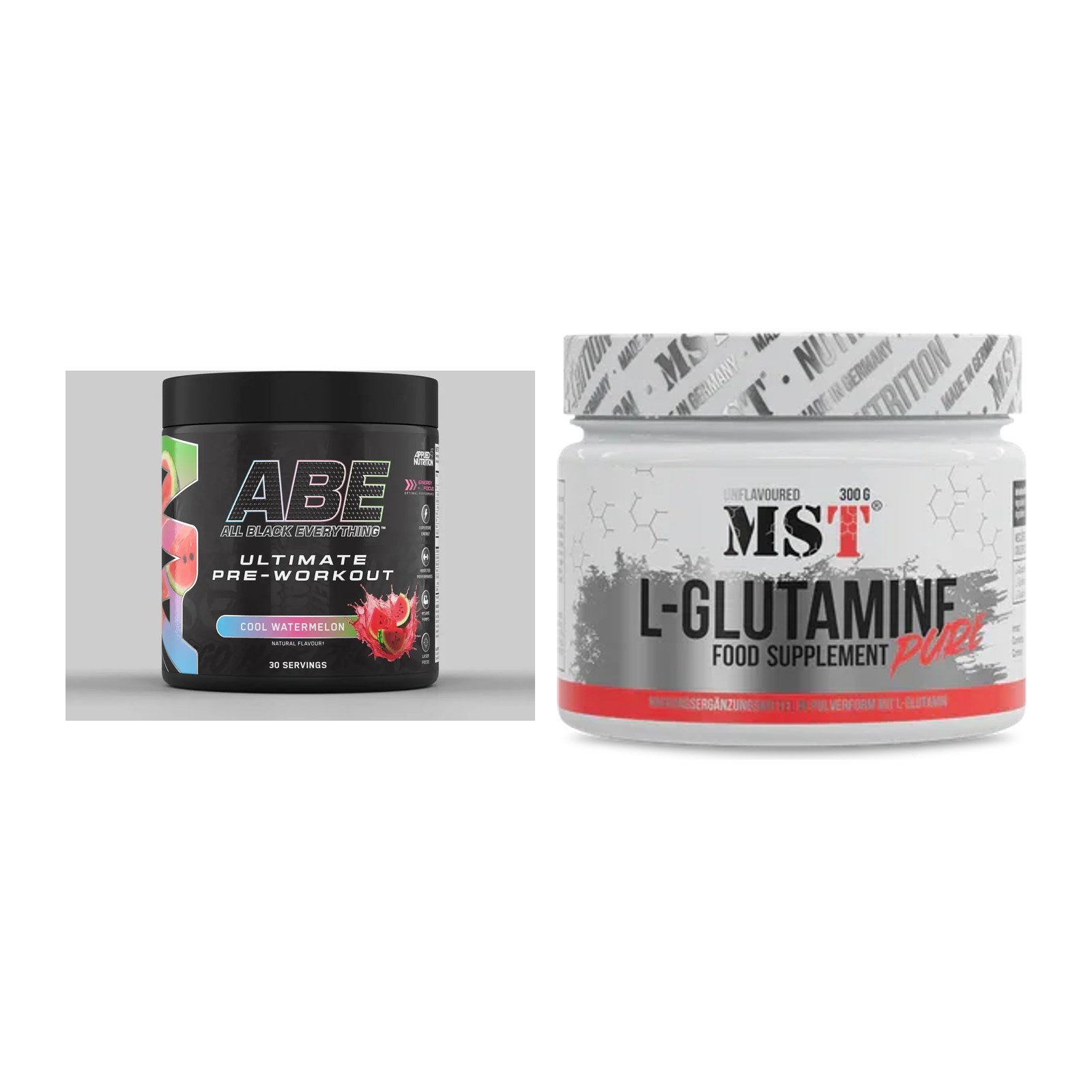 Trainings-Set: Applied Nutrition A.B.E Ultimate + MST Glutamine – alle enthaltenen Artikel