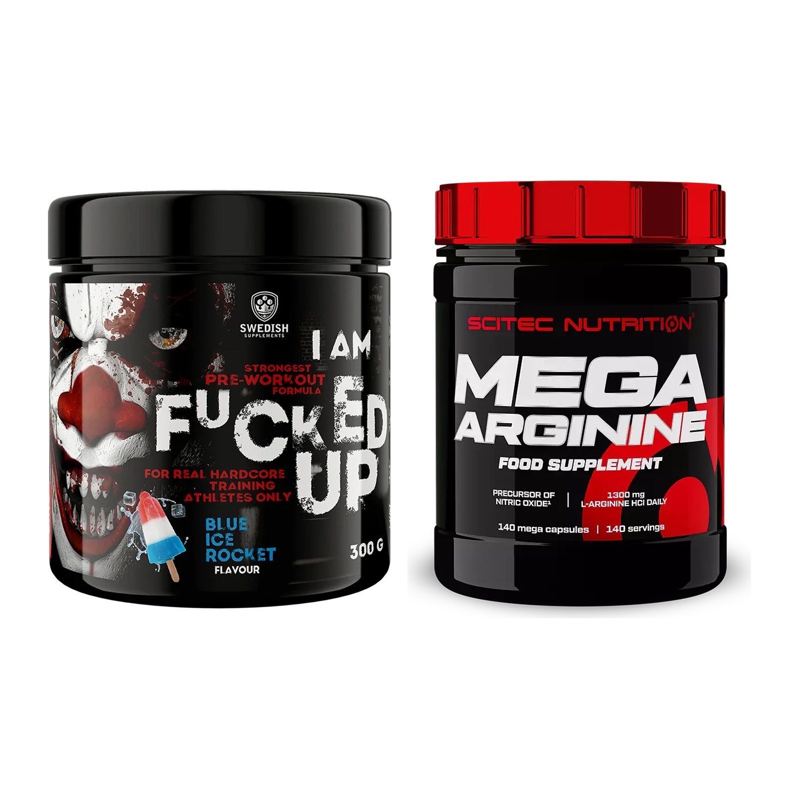 Trainings-Set: Swedish Supplements Fucked Up + Scitec Mega Arginine – alle enthaltenen Artikel
