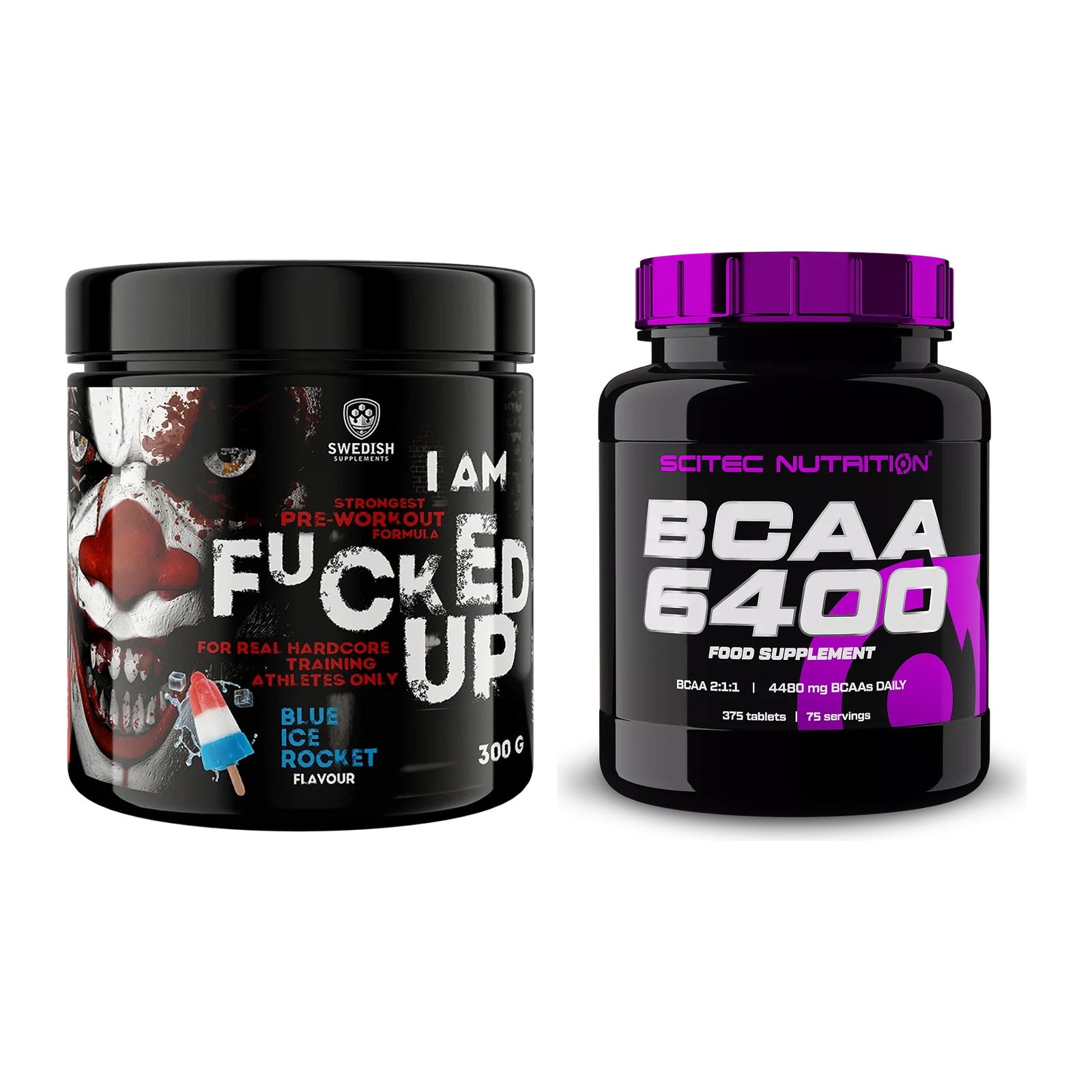 Trainings-Set: Swedish Supplements Fucked Up + Scitec BCAA 6400 – alle enthaltenen Artikel