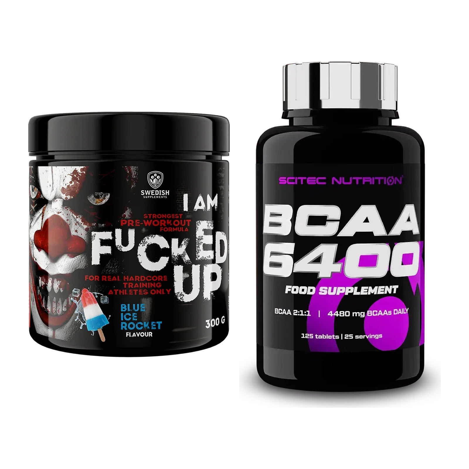 Trainings-Set: Swedish Supplements Fucked Up + Scitec BCAA 6400 – alle enthaltenen Artikel