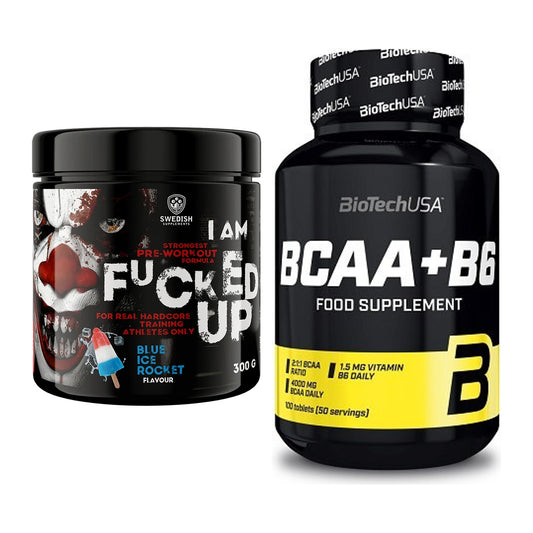 Trainings-Set: Swedish Supplements Fucked + BioTech BCAA+B6 100 Tabl – alle enthaltenen Artikel