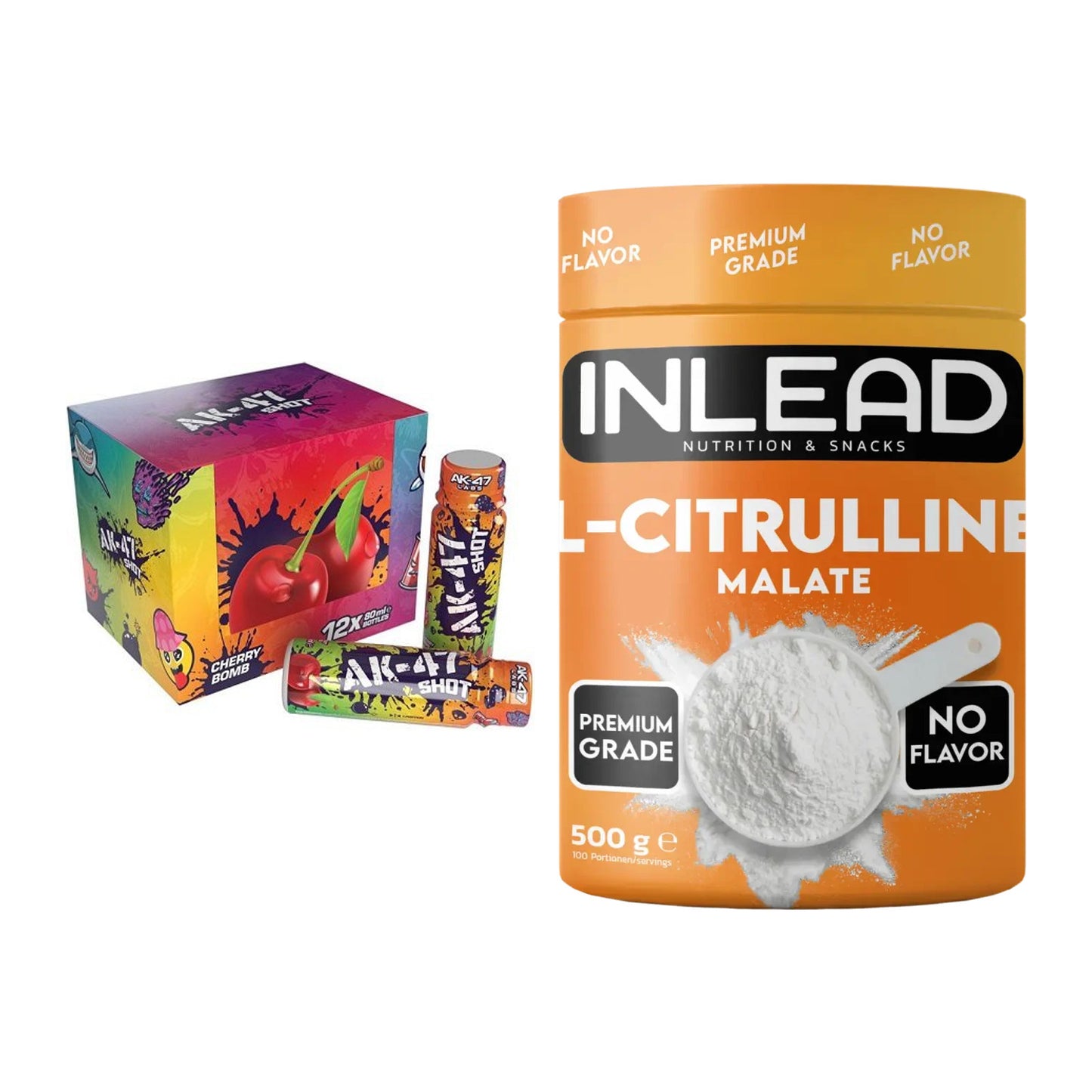 Trainings-Set: AK47 Labs AK47 Shots + INLEAD L-Citrullin Malat 2:1 – alle enthaltenen Artikel