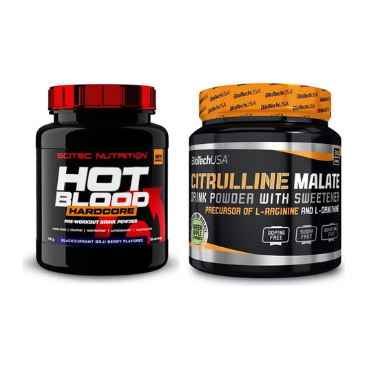 Trainings-Set: Scitec Hot Blood Hardcore + BioTech Citrulline Malate – alle enthaltenen Artikel