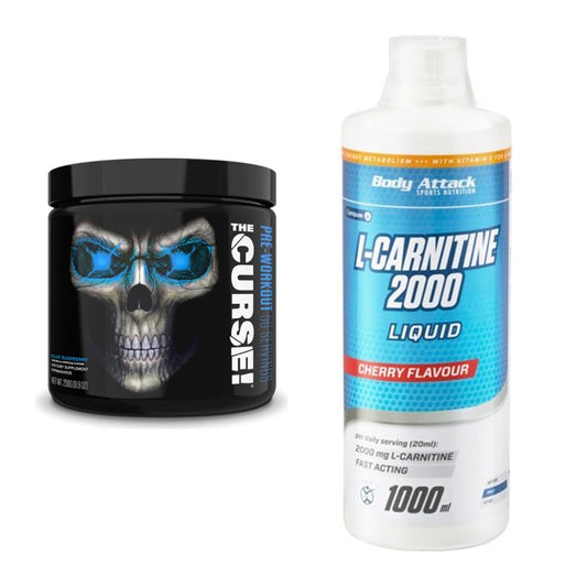 Træningssæt: JNX Sports The Curse! + Body Attack L-Carnitine Liquid – alle varer inkluderet
