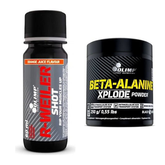 Trainings-Set: Olimp R-Weiler Shot + Olimp Beta-Alanine Xplode Powder – alle enthaltenen Artikel