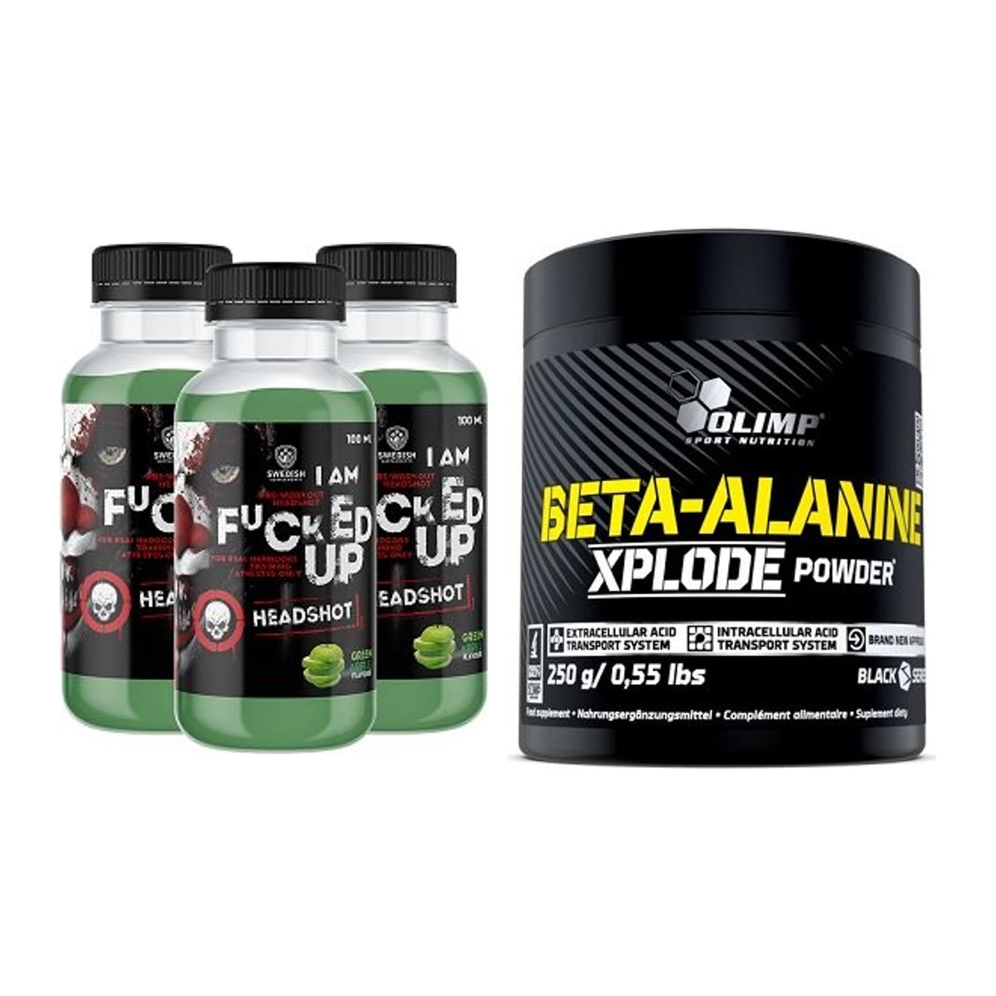 Trainings-Set: Swedish Supplements Fucked + Olimp Beta-Alanine Xplode – alle enthaltenen Artikel