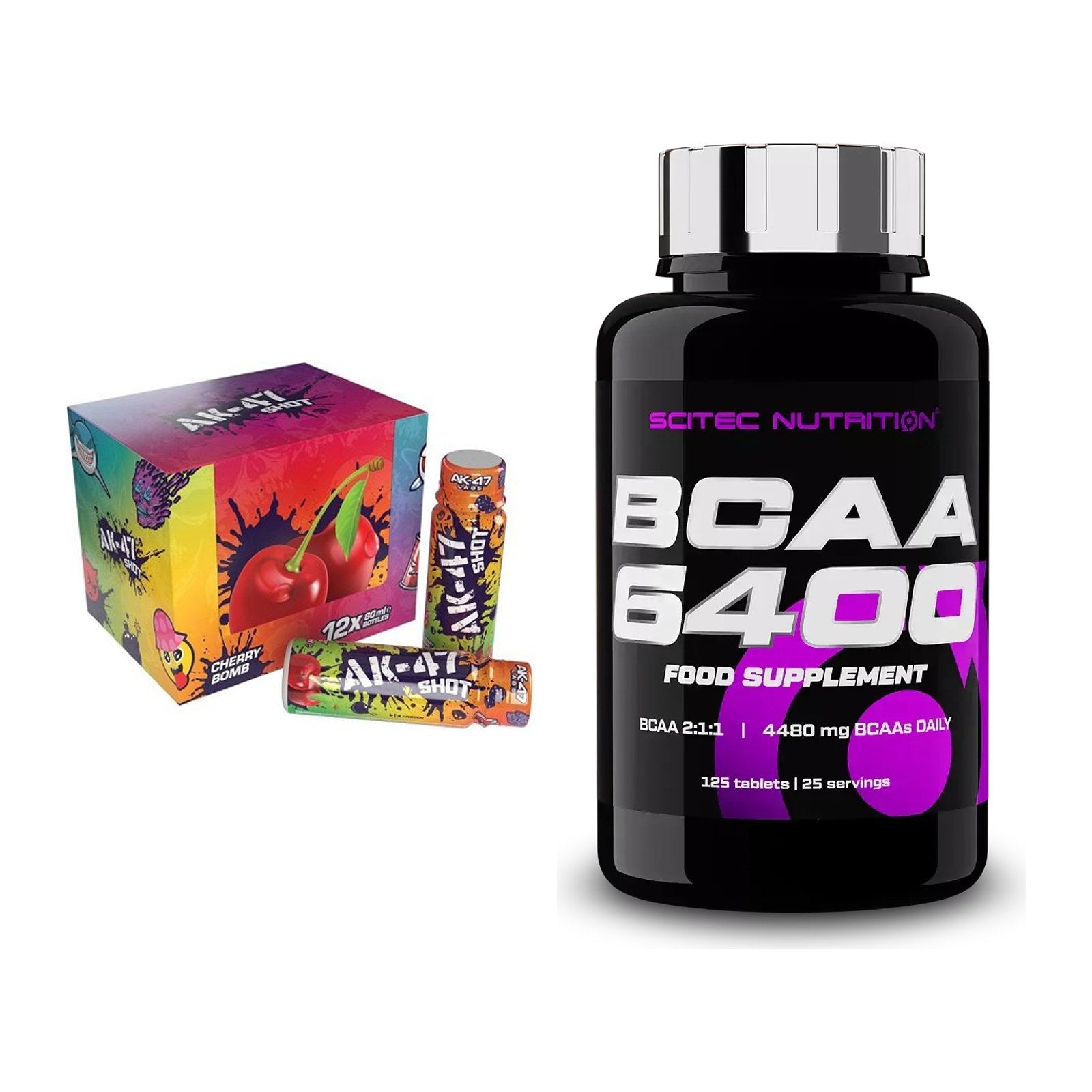 Trainings-Set: AK47 Labs AK47 Shots + Scitec BCAA 6400 – alle enthaltenen Artikel