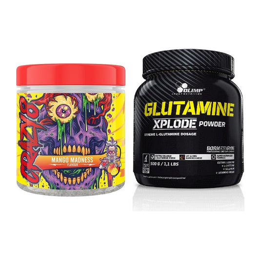 Trainings-Set: Swedish Supplements Crazy + Olimp L-Glutamine Xplode – alle enthaltenen Artikel