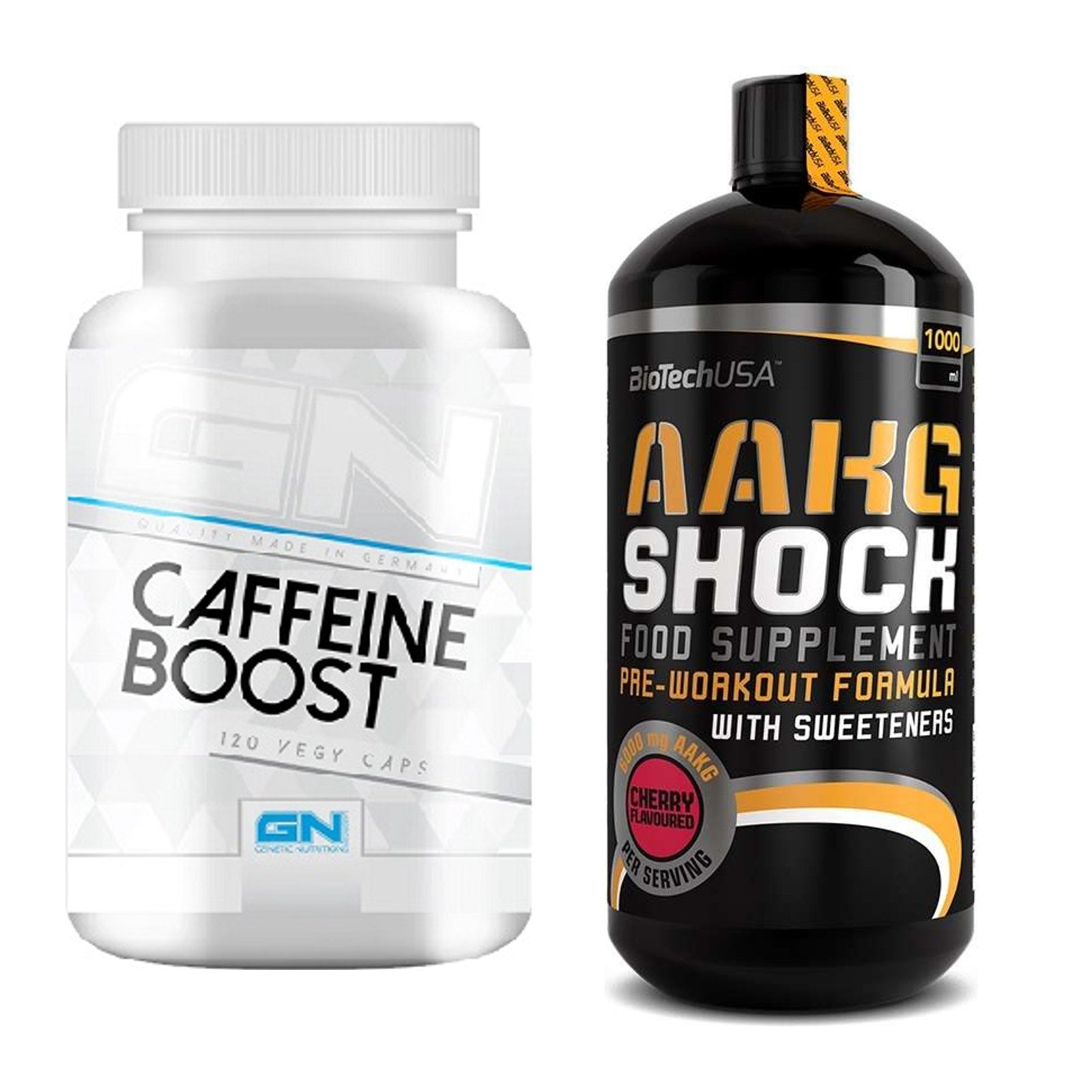 Trainings-Set: GN Caffein Boost + BioTech AAKG Shock Extreme – alle enthaltenen Artikel