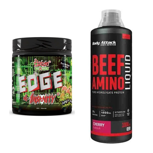 Trainings-Set: Psycho Pharma Edge + Body Attack Beef Amino – alle enthaltenen Artikel
