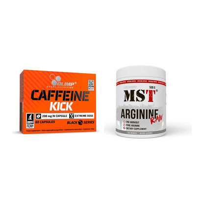 Trainings-Set: Olimp Caffeine Kick + MST Arginine RAW – alle enthaltenen Artikel