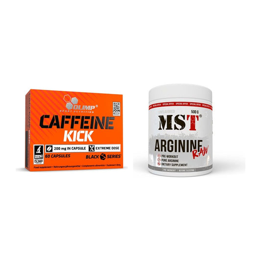 Trainings-Set: Olimp Caffeine Kick + MST Arginine RAW – alle enthaltenen Artikel