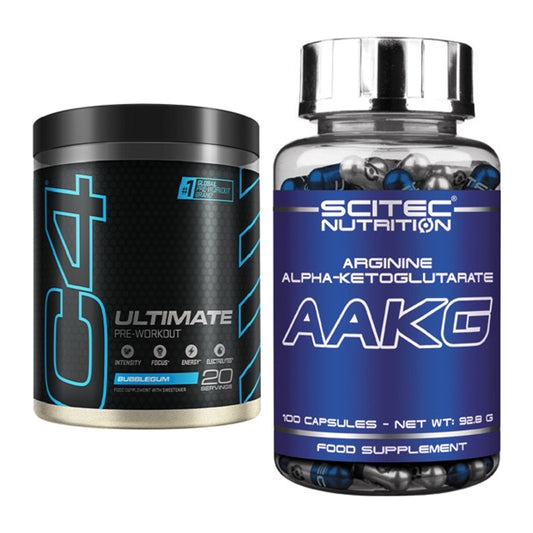 Trening set: Cellucor C4 ULTIMATE 20 Serv. + Scitec AAKG - vključeni vsi elementi